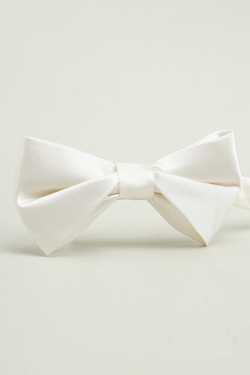 Hvit Justerbar Sateng Sløyfe Slips Formell Smoking Bowtie
